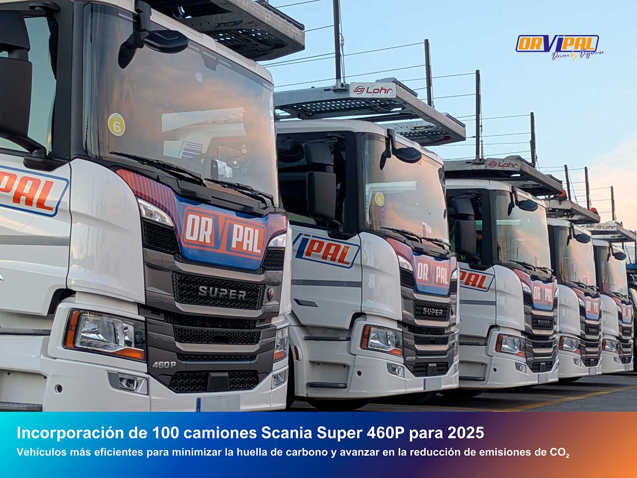 Orvipal sigue creciendo: incorporamos 100 nuevos camiones portavehículos Scania Super 460P con carrocerías LOHR 1.53